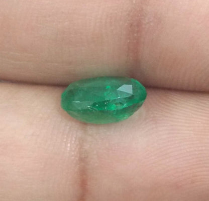 GSI Certified 2.25ct Intense Medium Green, Zambian Emerald, 100% Natural Gemstone