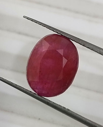 GSI Certified 4.12ct Ruby Natural Untreated Gemstone - SMSGEMS 