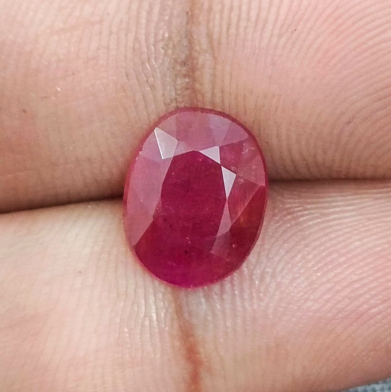 GSI Certified 4.12ct Ruby Natural Untreated Gemstone - SMSGEMS 