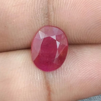 GSI Certified 4.12ct Ruby Natural Untreated Gemstone - SMSGEMS 