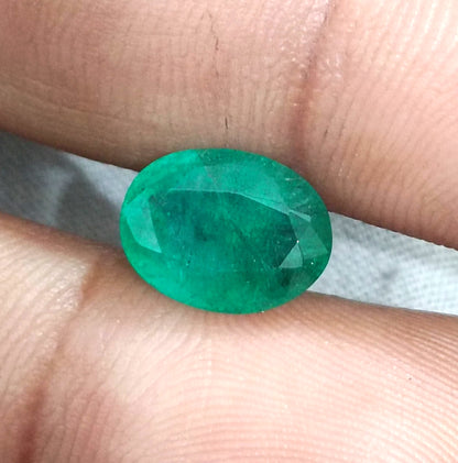 GSI Certified 3.59ct Zambian Emerald Natural Earth Mined Gemstone - SMSGEMS 