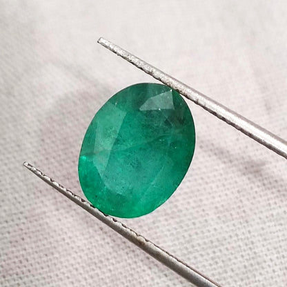 GSI Certified 3.59ct Zambian Emerald Natural Earth Mined Gemstone - SMSGEMS 