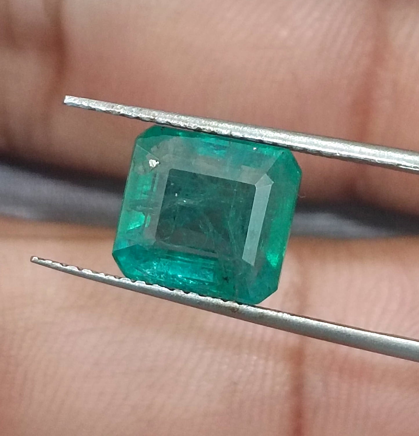 GSI Certified 3.42ct Medium Deep Green Emerald Natural Earth Mined Gemstone - SMSGEMS 