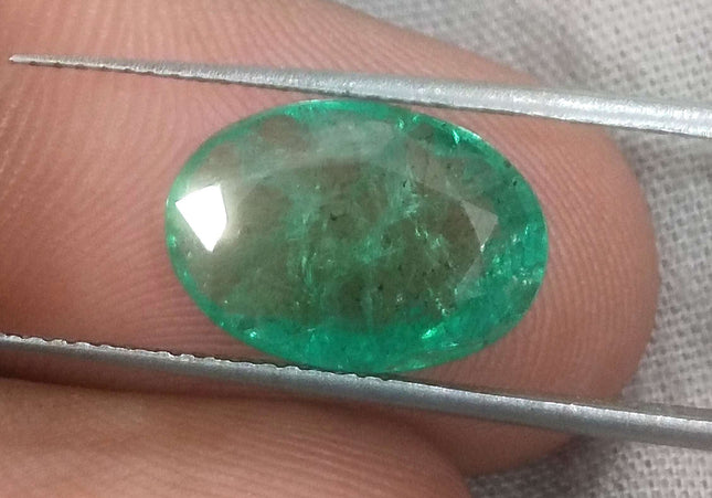4.52ct GSI USA Certified Medium Green Zambian Emerald Minor Oiled Loose Gemstone