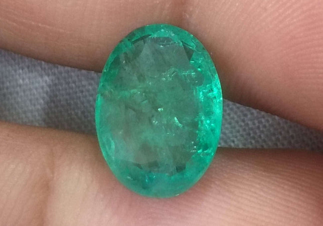 4.52ct GSI USA Certified Medium Green Zambian Emerald Minor Oiled Loose Gemstone