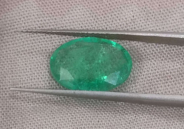 4.52ct GSI USA Certified Medium Green Zambian Emerald Minor Oiled Loose Gemstone
