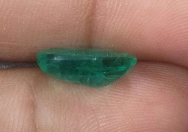 4.52ct GSI USA Certified Medium Green Zambian Emerald Minor Oiled Loose Gemstone