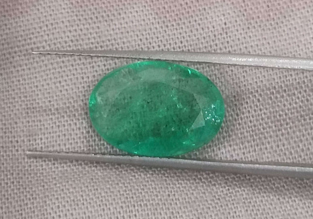 4.52ct GSI USA Certified Medium Green Zambian Emerald Minor Oiled Loose Gemstone