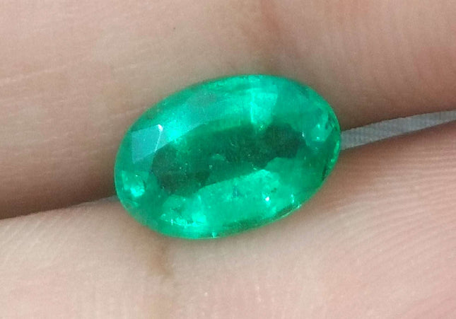 1.96ct GSI Certified Deep Golden Green Swat Emerald Minor Oiled Loose Gemstone