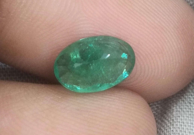 1.96ct GSI Certified Deep Golden Green Swat Emerald Minor Oiled Loose Gemstone