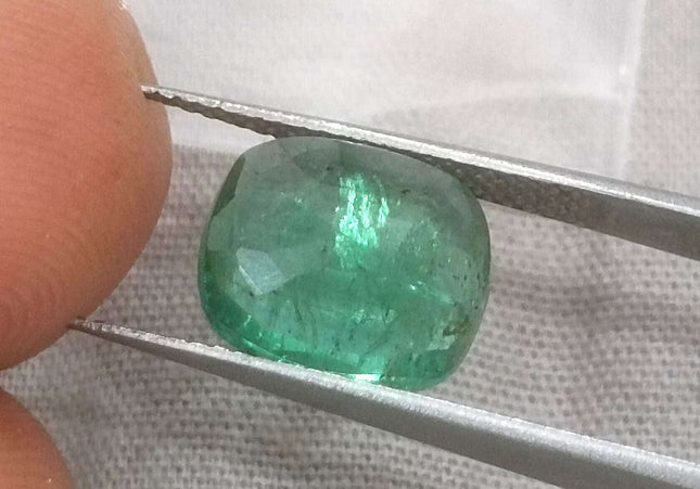 3.61ct GSI USA Certified Medium Deep Green Swat Emerald Minor Oiled Loose Gemstone