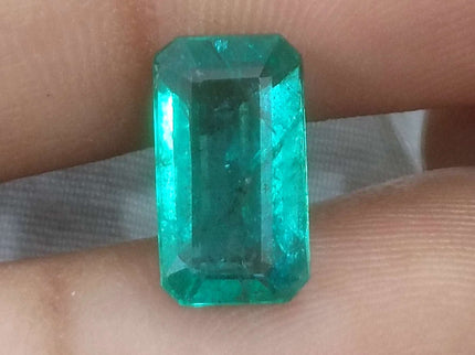Zambian Emerald 2.90ct Certified Natural Medium Deep Green Octagon Cut Loose Stone