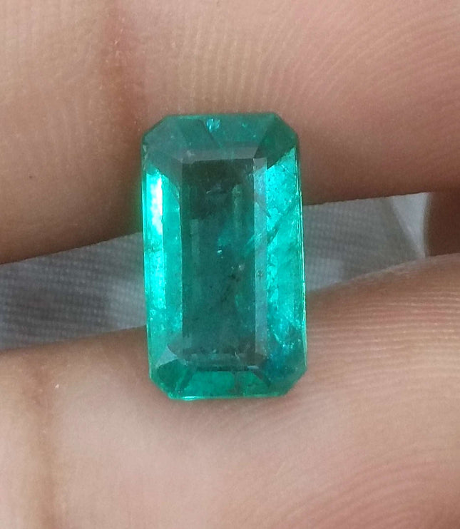 Zambian Emerald 2.90ct Certified Natural Medium Deep Green Octagon Cut Loose Stone