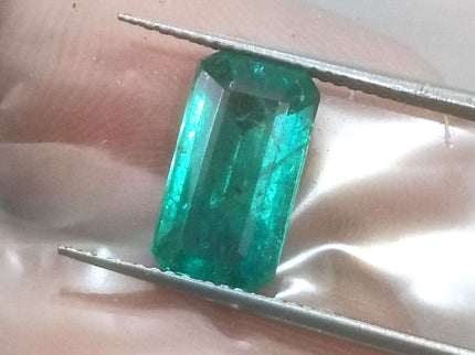 Zambian Emerald 2.90ct Certified Natural Medium Deep Green Octagon Cut Loose Stone