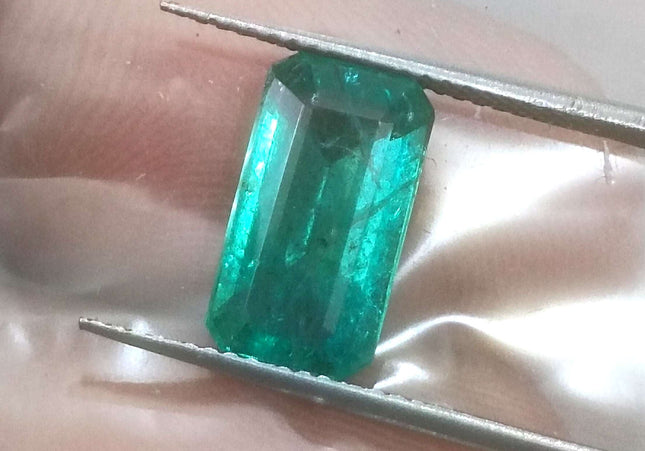 2.90ct GSI USA Certified Medium Deep Green Zambian Emerald Minor Oiled Loose Gemstone