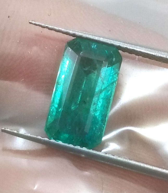 Zambian Emerald 2.90ct Certified Natural Medium Deep Green Octagon Cut Loose Stone