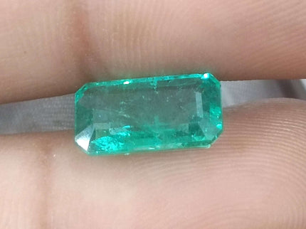 Zambian Emerald 2.90ct Certified Natural Medium Deep Green Octagon Cut Loose Stone