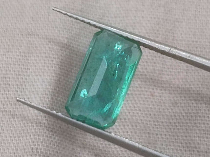 Zambian Emerald 2.90ct Certified Natural Medium Deep Green Octagon Cut Loose Stone