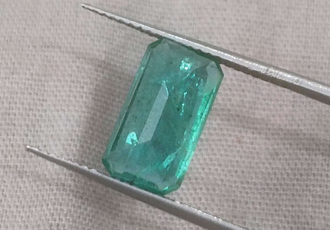 2.90ct GSI USA Certified Medium Deep Green Zambian Emerald Minor Oiled Loose Gemstone