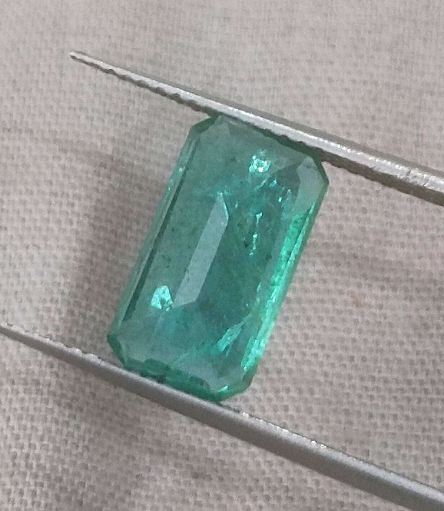 Zambian Emerald 2.90ct Certified Natural Medium Deep Green Octagon Cut Loose Stone