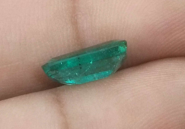 2.90ct GSI USA Certified Medium Deep Green Zambian Emerald Minor Oiled Loose Gemstone