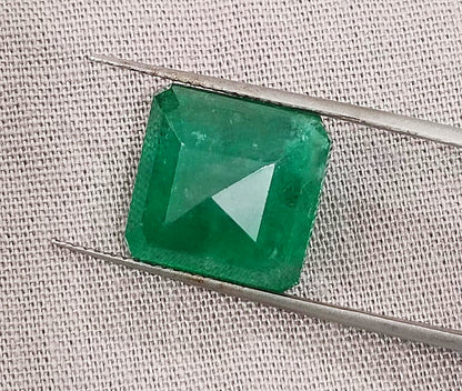 GSI Certified 10.81ct Deep Green Swat Emerald, 100% Natural Gemstone