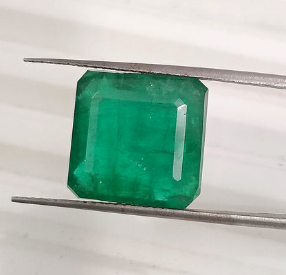 GSI Certified 10.81ct Deep Green Swat Emerald, 100% Natural Gemstone