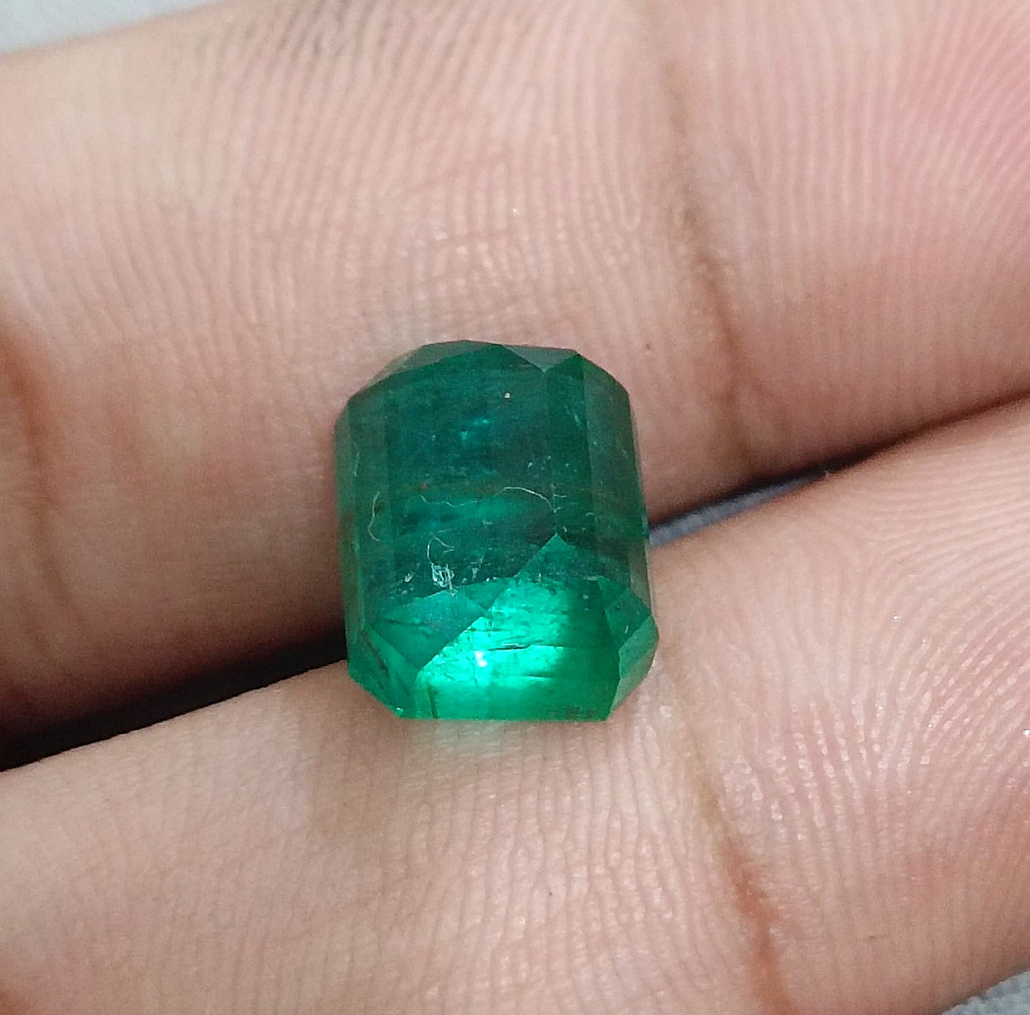 6.17ct Deep Green Zambian Emerald,100% Natural Gemstone