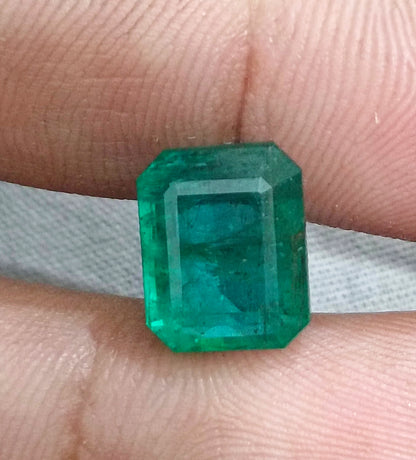 6.17ct Deep Green Zambian Emerald,100% Natural Gemstone