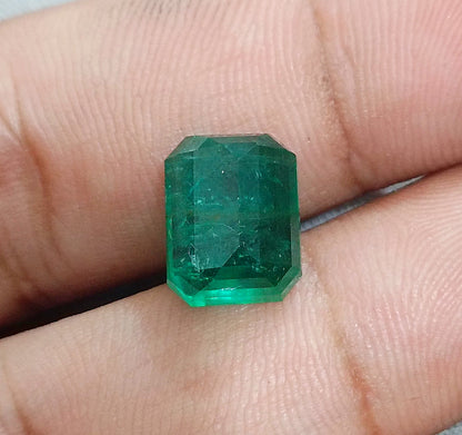 6.17ct Deep Green Zambian Emerald,100% Natural Gemstone