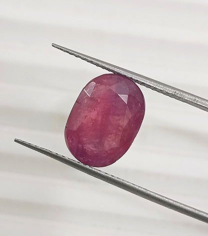 GSI Certified 5.76ct Mozambıque Ruby, 100% Natural Untreated Gemstone