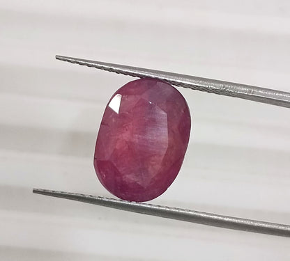 GSI Certified 5.76ct Mozambıque Ruby, 100% Natural Untreated Gemstone