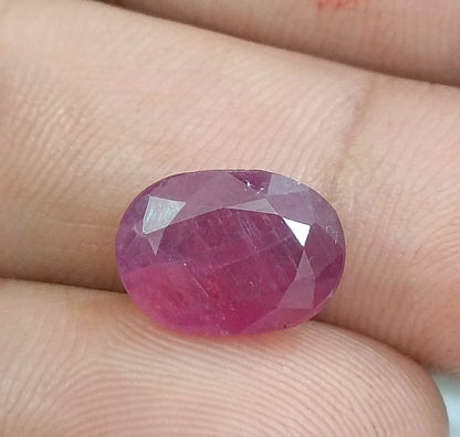 GSI Certified 5.76ct Mozambıque Ruby, 100% Natural Untreated Gemstone