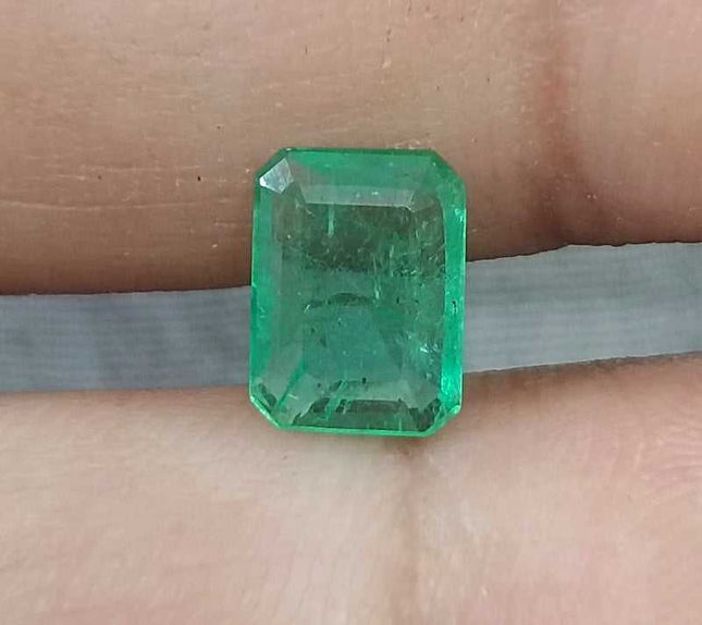 GSI Certified 1.26ct Zambian Emerald, Natural earth mined Gemstone