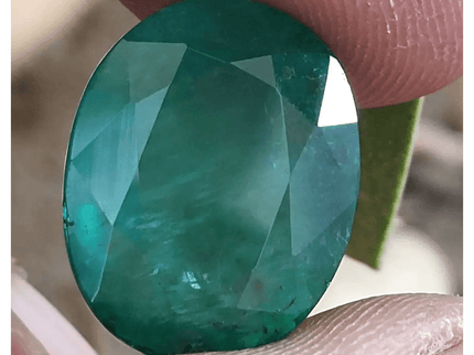 Big Size Certified 14.75ct Zambian Kagem Mine Oval Cut Emerald, 100% Natural Earth Mined Gemstone. - SMSGEMS 