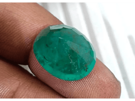 Big Size Certified 14.75ct Zambian Kagem Mine Oval Cut Emerald, 100% Natural Earth Mined Gemstone. - SMSGEMS 