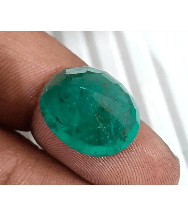Big Size Certified 14.75ct Zambian Kagem Mine Oval Cut Emerald, 100% Natural Earth Mined Gemstone. - SMSGEMS 