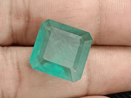 Certified 15.05ct Big Size Emerald Cut Zambian Emerald, Natural Earth Mined Gemstone - SMSGEMS 