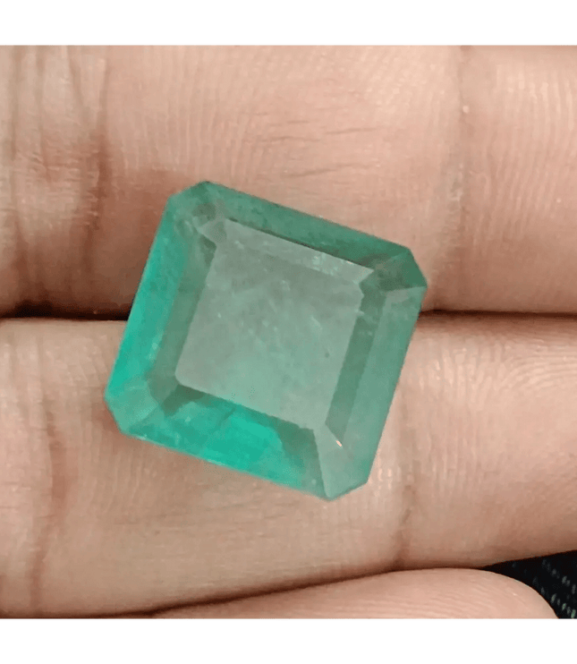 Certified 15.05ct Big Size Emerald Cut Zambian Emerald, Natural Earth Mined Gemstone - SMSGEMS 