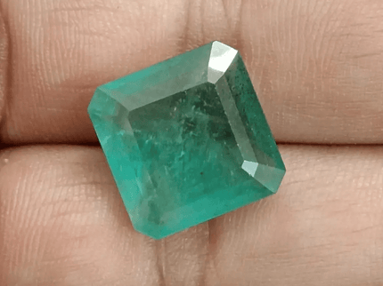 Certified 15.05ct Big Size Emerald Cut Zambian Emerald, Natural Earth Mined Gemstone - SMSGEMS 