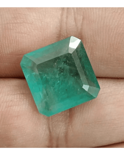 Certified 15.05ct Big Size Emerald Cut Zambian Emerald, Natural Earth Mined Gemstone - SMSGEMS 