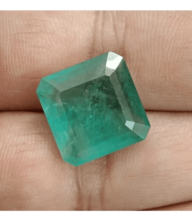 Certified 15.05ct Big Size Emerald Cut Zambian Emerald, Natural Earth Mined Gemstone - SMSGEMS 