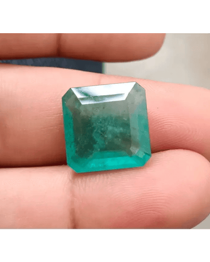 Certified 15.05ct Big Size Emerald Cut Zambian Emerald, Natural Earth Mined Gemstone - SMSGEMS 