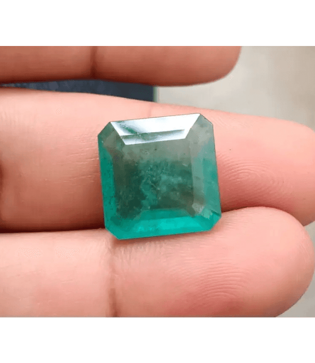 Certified 15.05ct Big Size Emerald Cut Zambian Emerald, Natural Earth Mined Gemstone - SMSGEMS 
