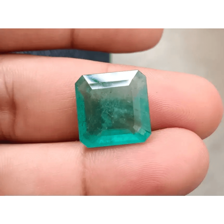 Certified 15.05ct Big Size Emerald Cut Zambian Emerald, Natural Earth Mined Gemstone - SMSGEMS 