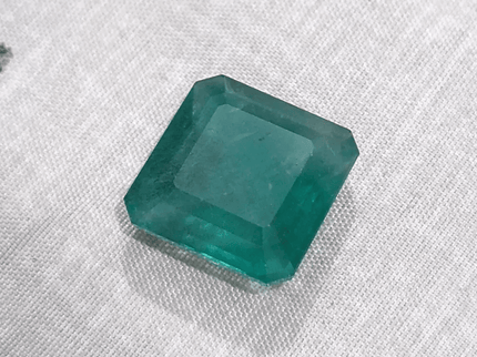 Certified 15.05ct Big Size Emerald Cut Zambian Emerald, Natural Earth Mined Gemstone - SMSGEMS 