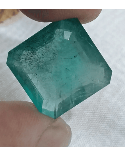 Certified 15.05ct Big Size Emerald Cut Zambian Emerald, Natural Earth Mined Gemstone - SMSGEMS 