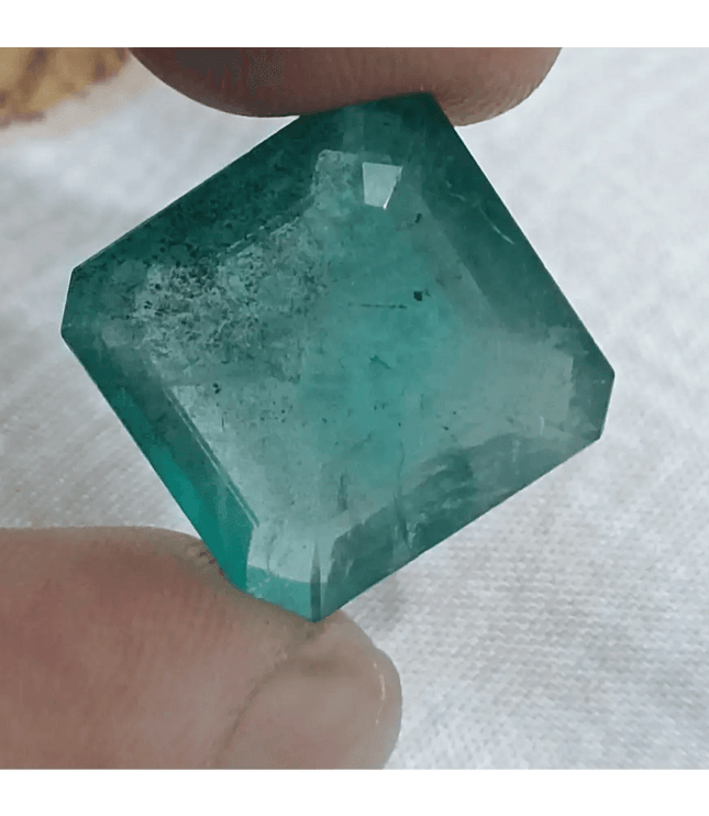 Certified 15.05ct Big Size Emerald Cut Zambian Emerald, Natural Earth Mined Gemstone - SMSGEMS 