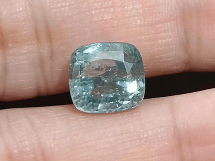 Certified 7.32ct Light Metallic Green Ceylon Sapphire, Natural untreated Gemstone - SMSGEMS 