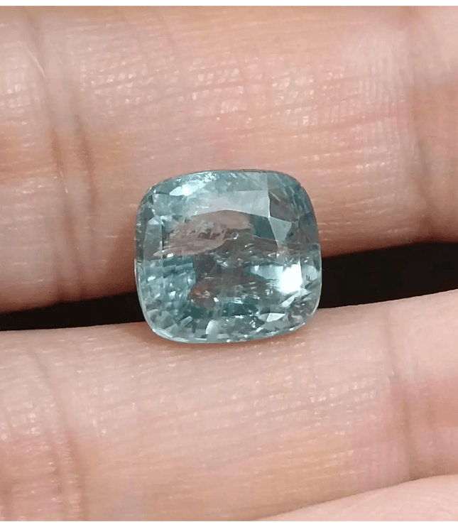 Certified 7.32ct Light Metallic Green Ceylon Sapphire, Natural untreated Gemstone - SMSGEMS 